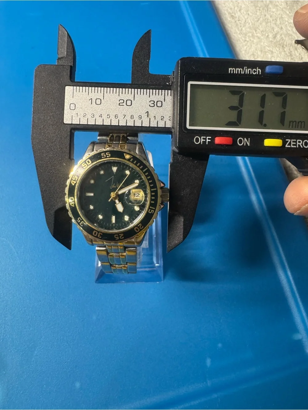 John Weitz Two-Tone Black Dial Watch